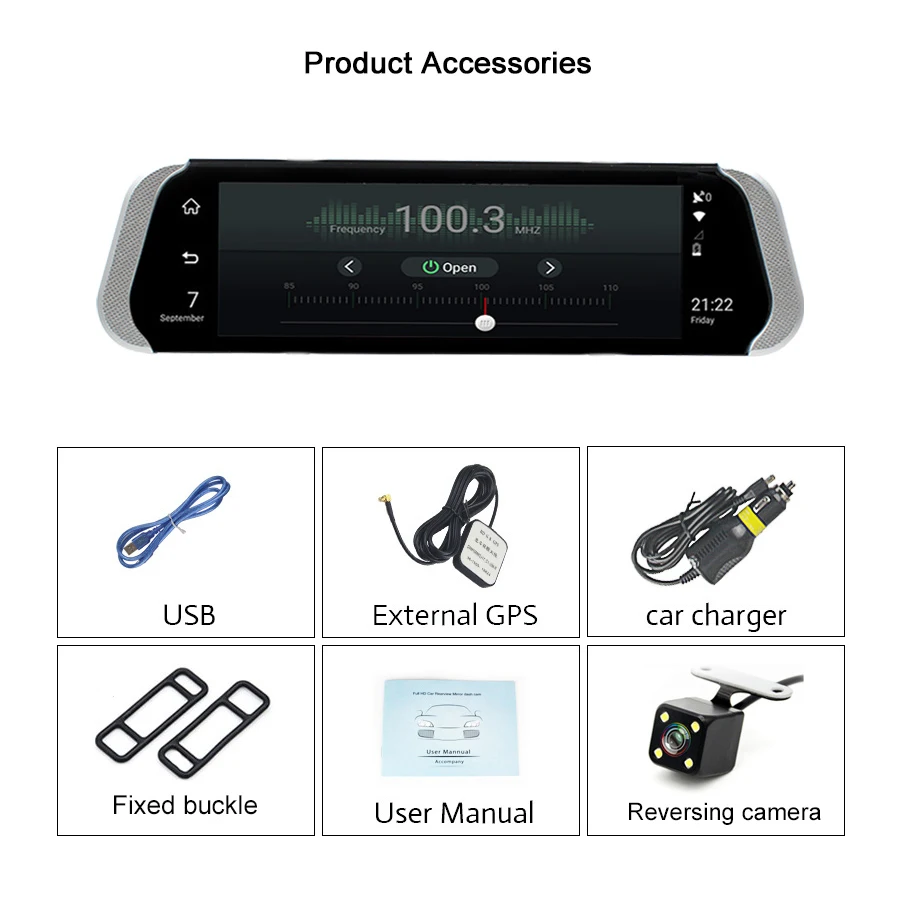 Автомобильный видеорегистратор TOPSOURCE с двумя объективами 3G/4G Android