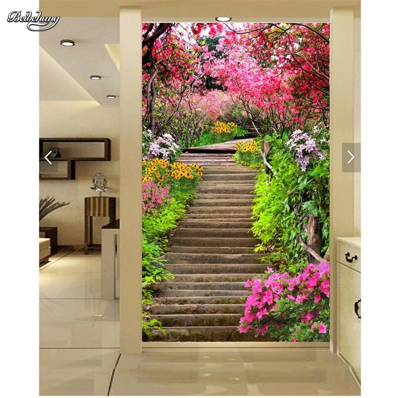 beibehang Painting 3d Floral Park scenic trails  Restaurant Hotel murals Home Decor Modern Art Wall Painting For Living Room