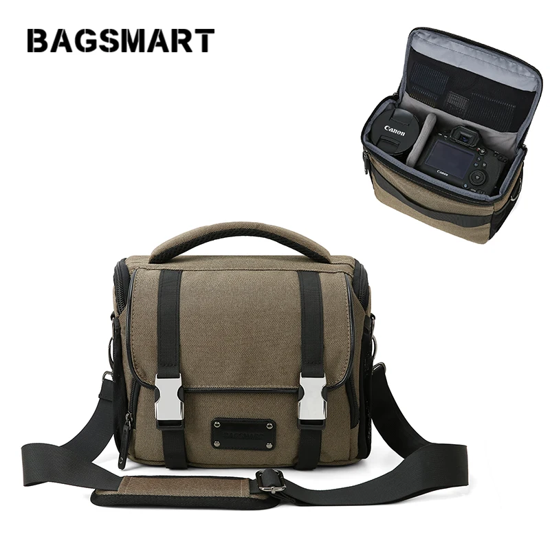 

BAGSMART Waterproof Camera Bag with Rain Cover DSLR/SLR Camera Shoulder Bag for Canon Nikon Sony Compact Lens Pouch Bag