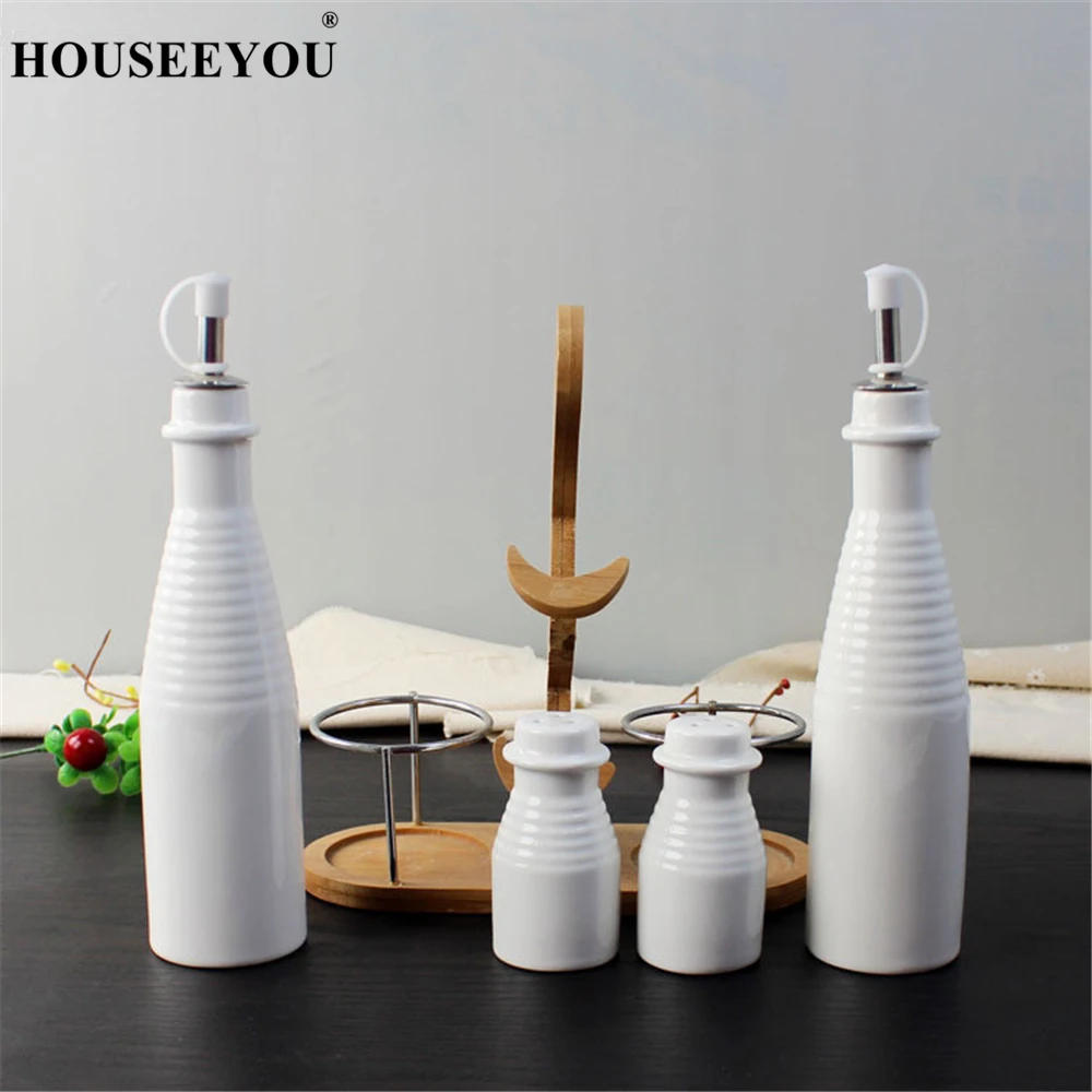 

5Pcs/lot Creative Ceramic Seasoning Box Oil Bottle Container Gravy Boats Kitchen Dining Tools Gadgets Table Utensil Accessories