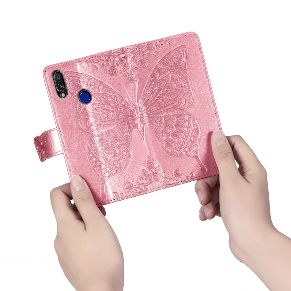 Xiaomi Redmi 7 Case Flip Wallet PU Leather Case On For Xiaomi Redmi 7 Cover Butterfly Mmbossing Phone Cases For Redmi 7 Coque xiaomi leather case card