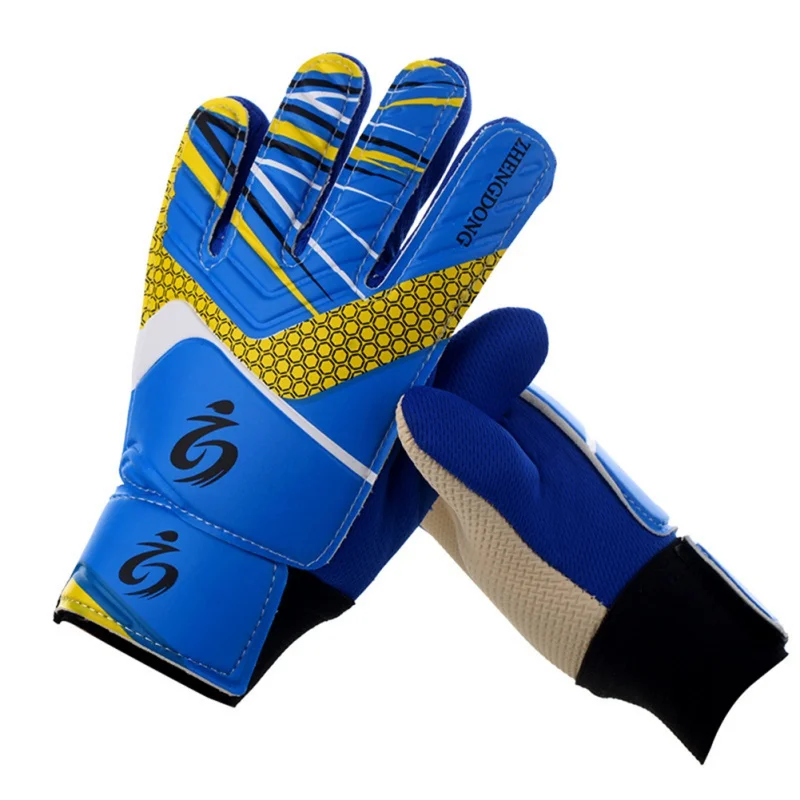 Противоскользящие дышащие перчатки, Молодежные детские футбольные Вратарские тренировочные перчатки с защитой ног - Цвет: as show