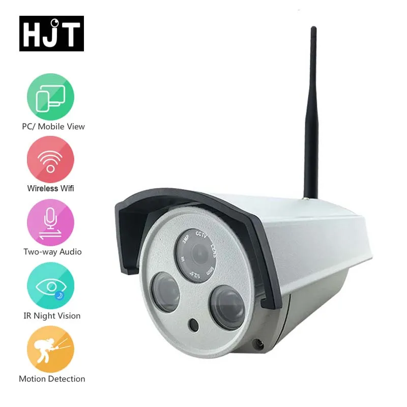 

HJT Audio Wireless WIFI HD 720P IP Camera Mini Surveillance Security Network CCTV Onvif Android IOS IR Night Vision Outdoor