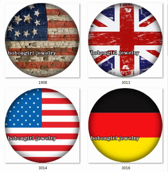 

SN1278 Flag UK USA Canada Australia snap button Jewelry Charm photo glass cabochon