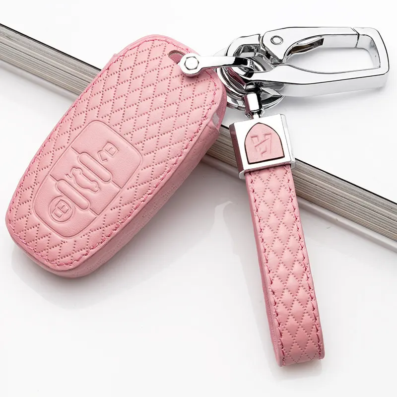 

Car Styling Leather Auto Key Protection Cover Case For Audi C6 A7 A8 R8 A1 A3 A4 A5 Q7 A6 C5 Car Holder Shell Car-Styling