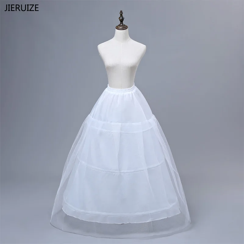 JIERUIZE In Stock Free shipping High Quality White Petticoats 3 Hoops Wedding Accessories For Wedding Dresses Bridal Gowns