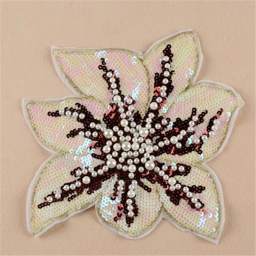 

Sequins patch cute Applique embroidery Women/Men/Kids patches deal with it beads flower Stickers for clothes T-shirt/Jeans/Coat