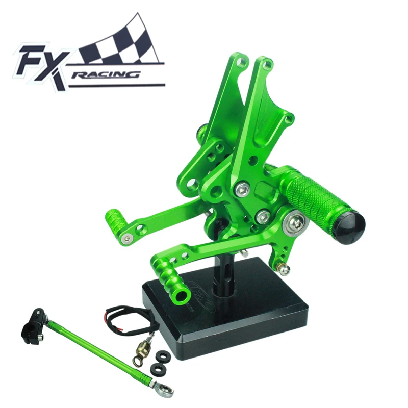 Валютные Алюминиевый мотоцикл Rearsets задний комплект подножки педали подставки для ног для Kawasaki ZX14 ZZR1400 2006-2011 2007 2008 2009 2010 Валютные Алюминиевый мотоцикл Rearsets задний комплект подножки педали подставки для ног для Kawasaki ZX14 ZZR1400 2006-2011 2007 2008 2009 2010