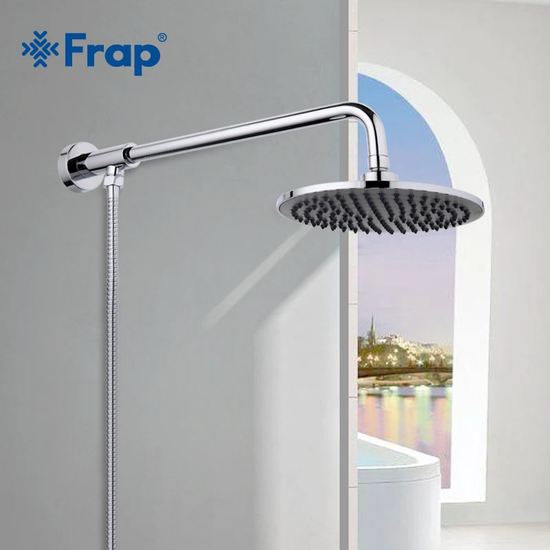 FRAP Hot Selling 205*205mm ABS shower head with stainless steel arm top water saving Overhead