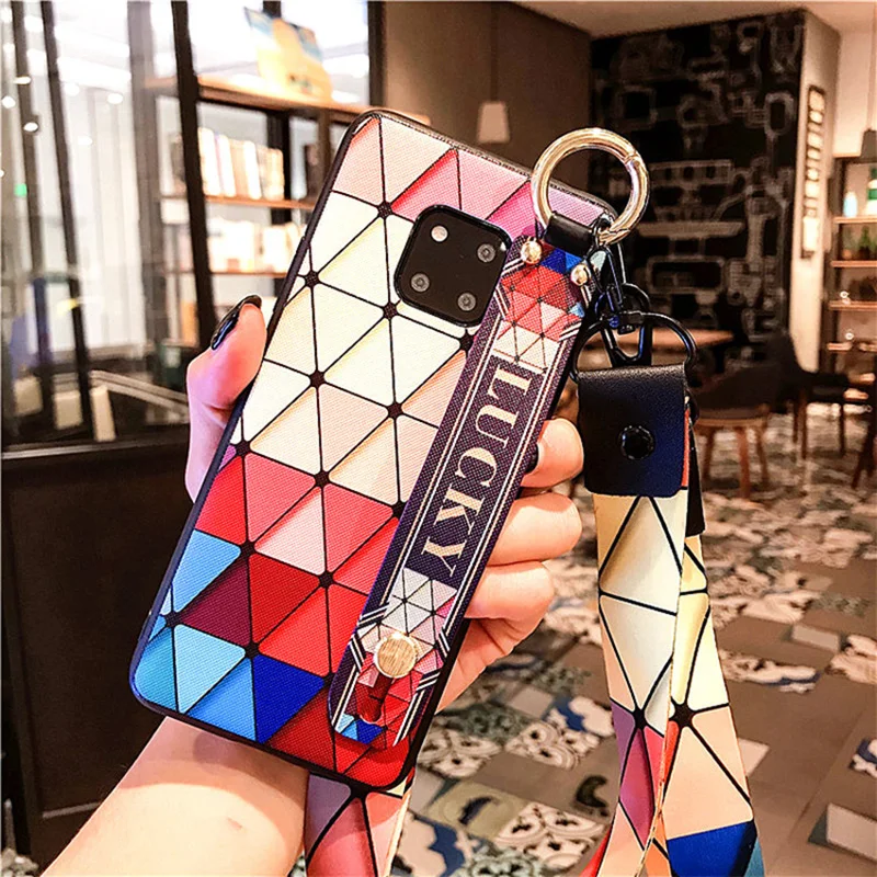

Cases Cover For Huawei P30 P20 Pro Honor 10 Lite Mate 20 Pro Nova 2s 3 3i 3e 8X Back Cover Case with Necklace Phone Holder Case