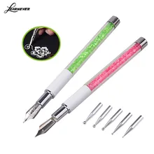 New 1pcs Nal Art Design Pen Dotting Heads Rhinestone Nail Painting Drawing Line Salon Nail Beauty Decoration Tools M03083