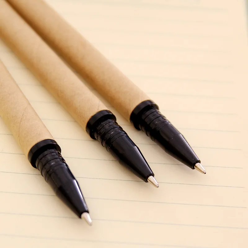 

3X Creative Kraft Like Penholder Gel Pen School Office Supply Student Stationery Writing Signing Pen Kids Gift Black Ink