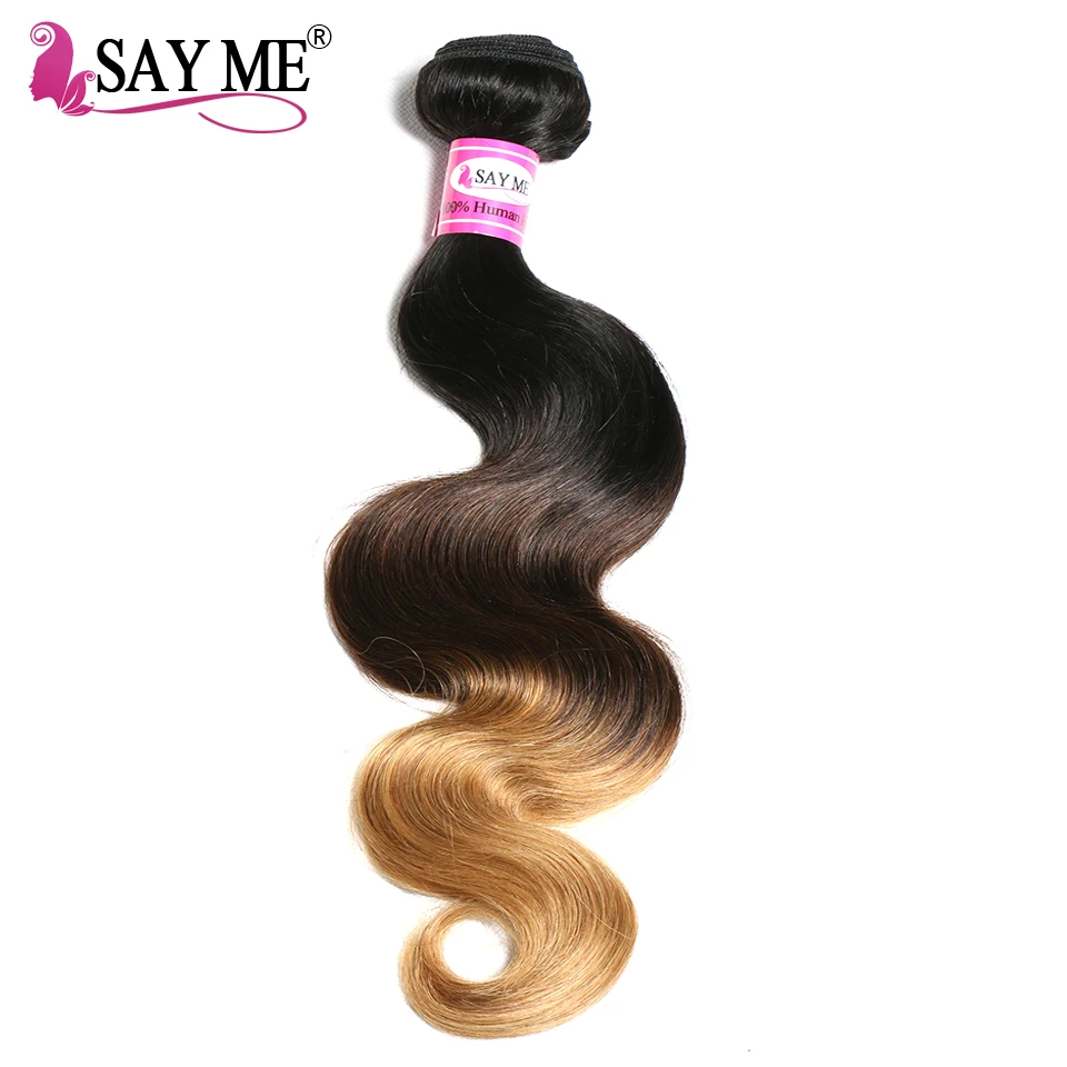SAY ME Ombre Brazilian font b Hair b font Body Wave 1b 4 27 Blonde Non