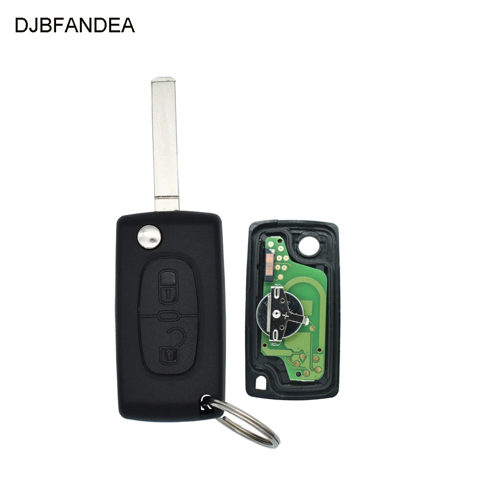 Djbfandea 2 кнопки 433 МГц Флип складной дистанционный ключ для автомобиля для peugeot Expert, Partner 207 307 308 407 807 CC SW CE0523 модель