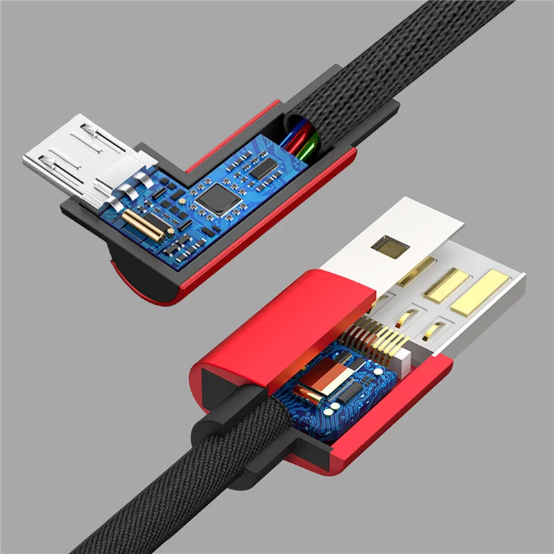 USLION Micro USB кабель для samsung Xiaomi huawei MEIZU Android L Тип MicroUSB Быстрая Зарядка Кабели адаптер данных кабель