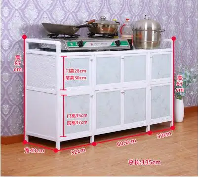 Корпус из алюминиевого сплава Aparadores простой сборочный шкаф бытовой Cocina хранения Sidebord Многофункциональный кухонный шкаф - Цвет: B13