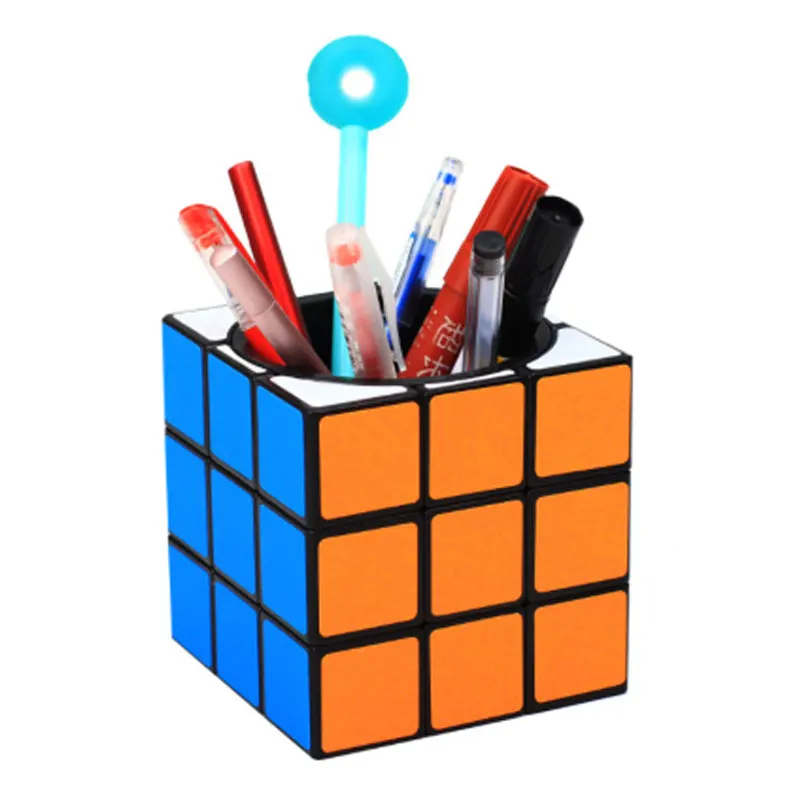 3X3 Magic Speed Cube Pen Holder Saving Box Puzzle Desktop Office