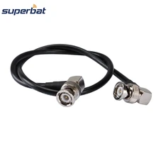 Superbat радиочастотный коаксиальный кабель Прямой Угол BNC штекер для Прямой Угол BNC штекер помощью соединительного кабеля RG-58 45 см