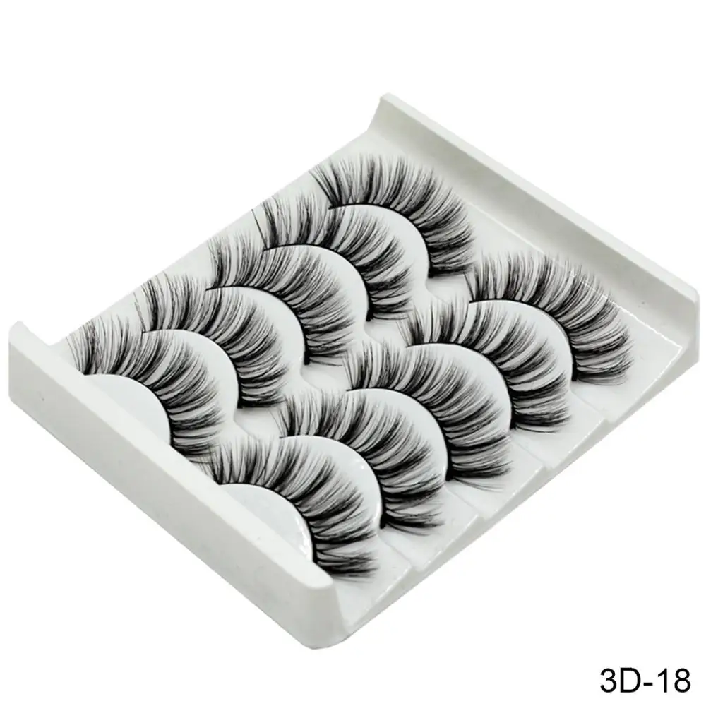 SEXYSHEEP, 5 пар, 3D, норковые накладные ресницы, натуральные/толстые, длинные ресницы для макияжа, инструменты для наращивания - Цвет: 3D-18