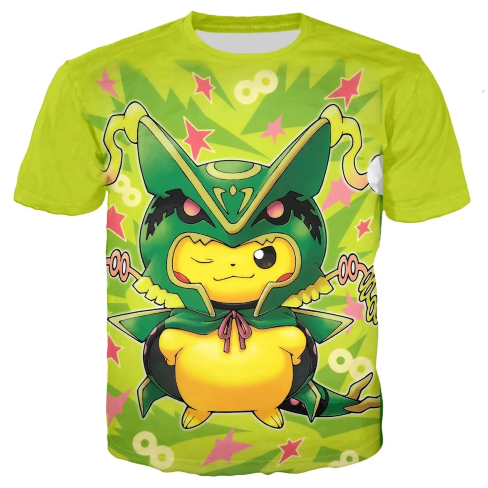

Kids Dragon Pokemon Detective Pikachu 3D Print t shirts Boy Child cartoon Dinosaur tshirt Harajuku tops 2019 new movie tees