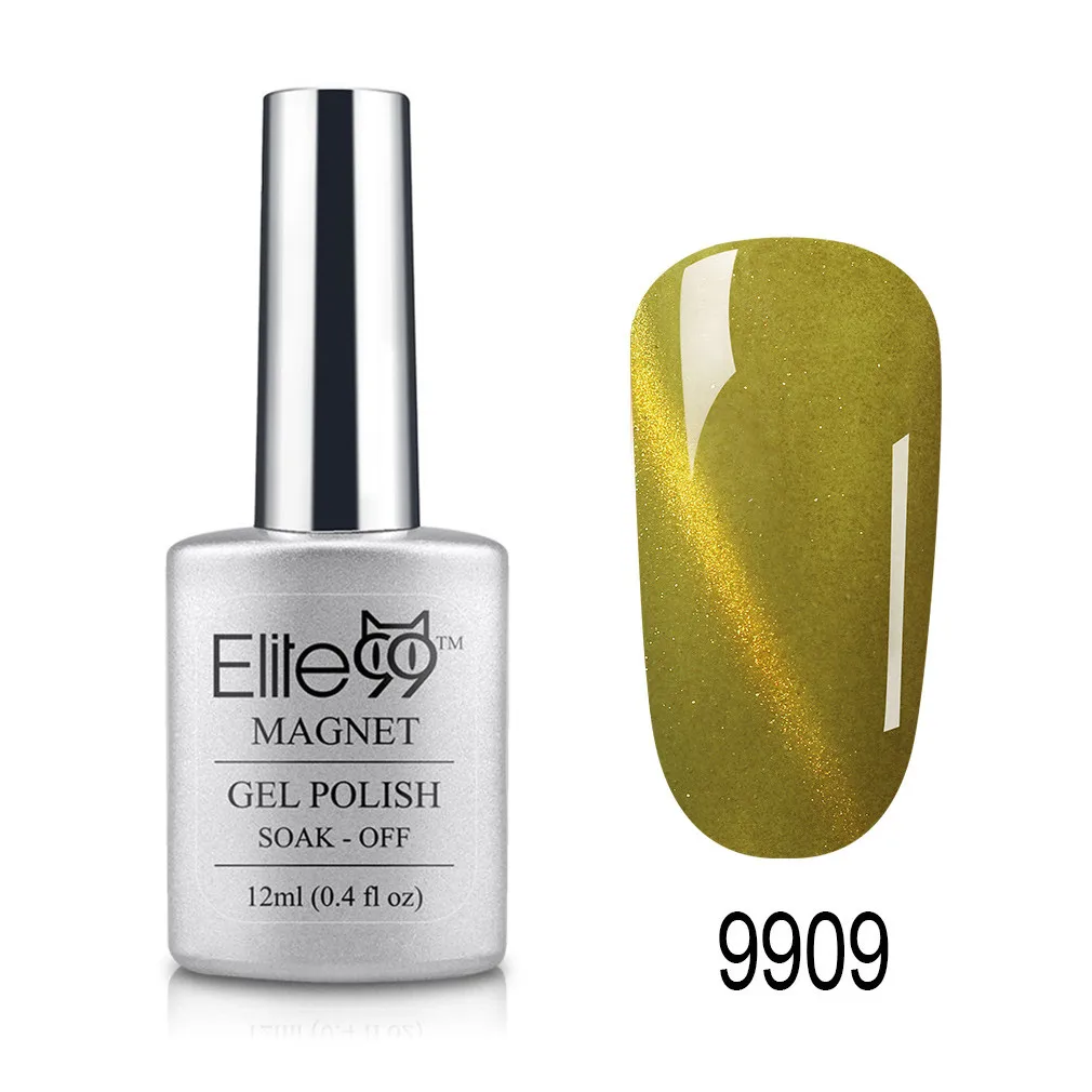 Elite99 12ml Cat Eye Gel Nail Polish Soak Off Magnetic UV Gel Varnish Nail Art Manicure Gel Semi Permanent 3D Effect Gel Lacquer - Цвет: 9909