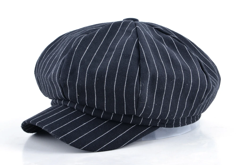 Autumn and winter newsboy caps womens fashion plaid casual hat octagonal cap cotton and linen mixing beret hats for women