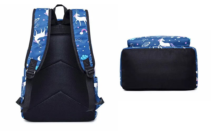 Winmax, водонепроницаемый нейлоновый школьный рюкзак для девочек-подростков, женский рюкзак, комплект из 3 предметов, единорог, Mochila Escolar, портфель