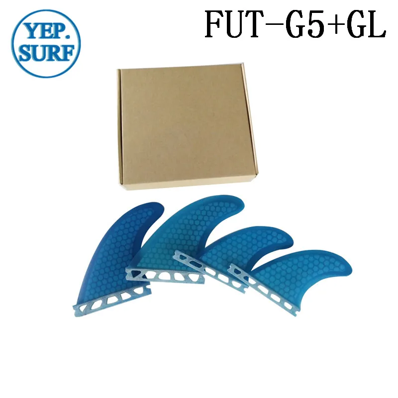 Future G5 + GL оранжевая/синяя доска для серфинга fin quad Набор стекловолокна honeycomb