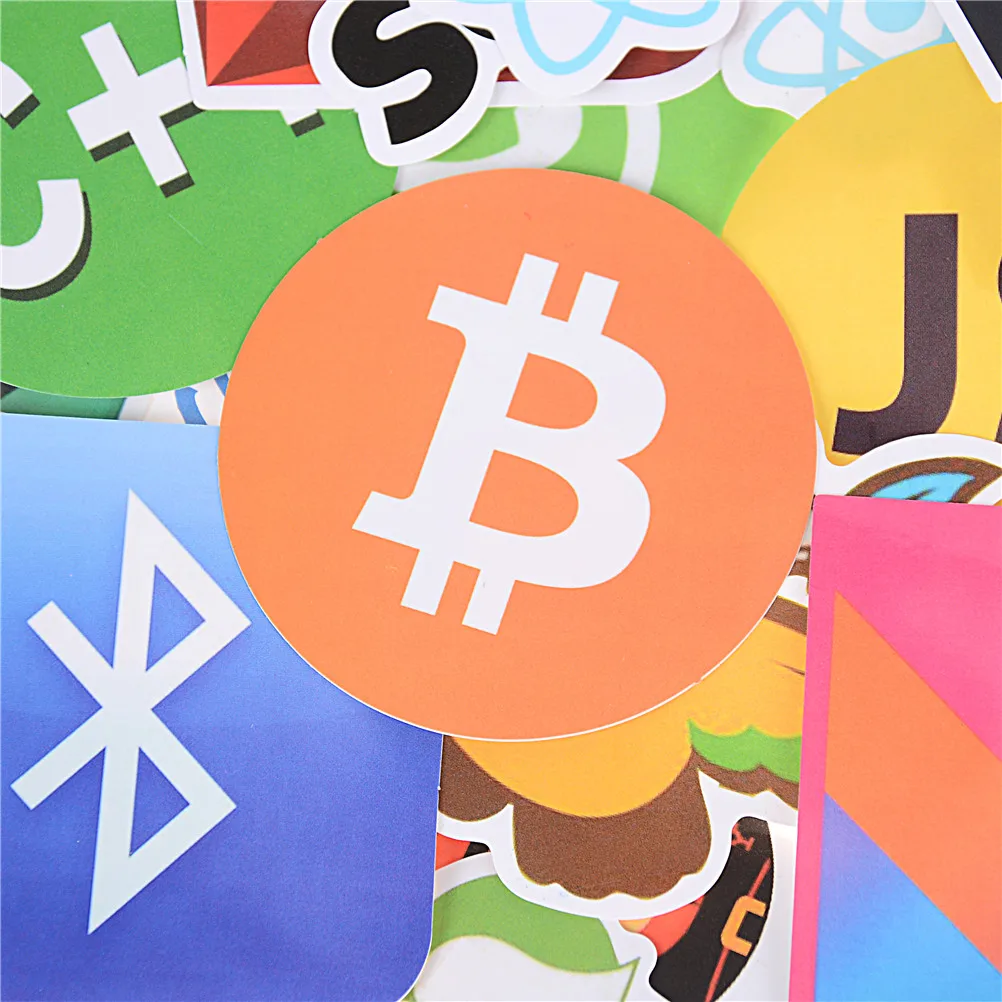 50Pcs Hpt DIY Internet Java JS Php Html Cloud Docker Bitcoin Programming Language APP Logo Cool Stickers for Laptop Car Stickers