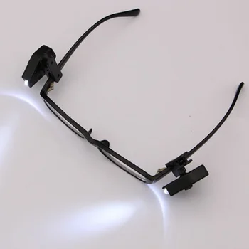 Portable reading lamp 2pcs Flexible Book Reading  Night Light For Eyeglass Tools Mini LED Eyeglass Clip On Universal Portable