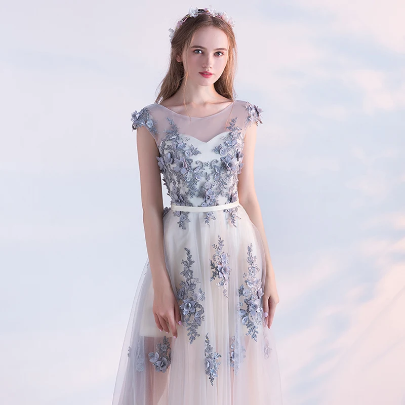 Новинка 2017 светильник серое вечернее платье длиной до пола женское длинное для