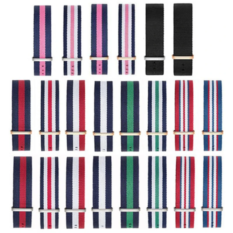 

1pcs Blue white red Nato Strap 22mm Nylon Watch Band Waterproof Watch Strap On For Hours men watchbands