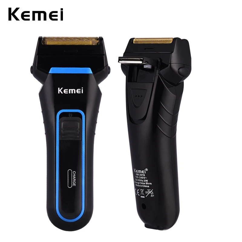 Kemei электробритва для мужчин перезаряжаемые триммер для бороды плавающий Twin Blade глава Сменные беспроводные Применение Электрический