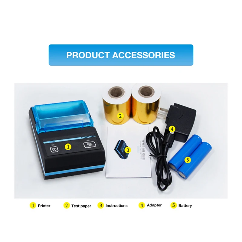 Новый мм 58 Мини термопринтер Bluetooth Android POS чековый принтер портативный USB Билль