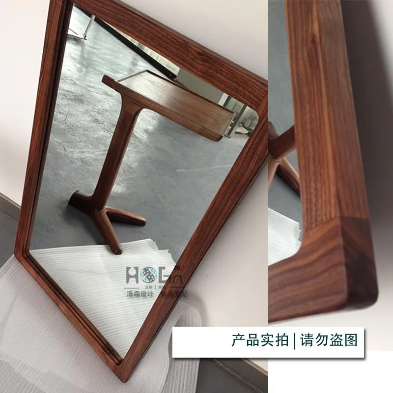 Authentic Scandinavian Minimalist Modern Walnut Wood Frame Wall Mirror Vanity Mirror Bathroom Floor Mirror Designer Furniture Furniture Sun Mirror Energymirror Player Aliexpress