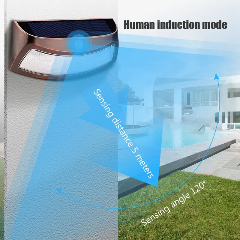ANYIGE Солнечный Мощность Light 4/8 светодиодный открытый Солнечный улыбающееся Настенные светильники Беспроводной свет для лестницы сад двери