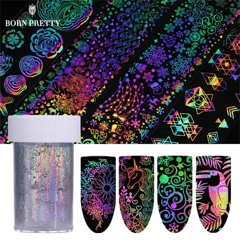 

Laser Nail Foil 4*100cm Rose Xmas Flower Geometric Nail Art Transfer Sticker