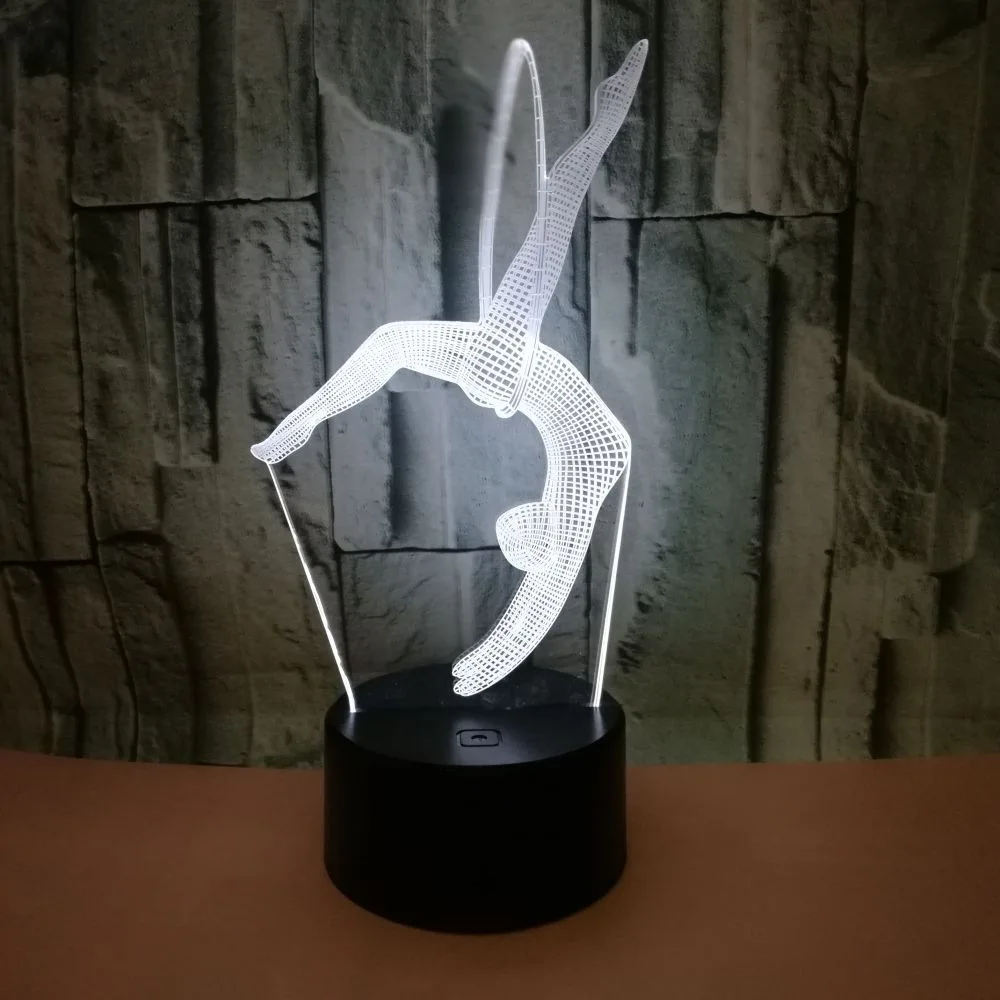 Новый 3d ночник для гимнастики подарки Креативные настольные лампы гостиной