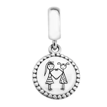 CKK 925 серебро Besties мотаться Шарм Бусины Fit Пандора браслет Серебряный Шарм серебро 925 ювелирных изделий для Для женщин