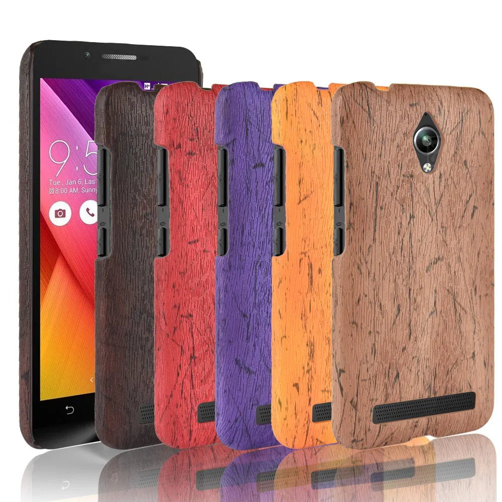 

Luxury Wood Grain Pattern PU leather Cases For Asus Zenfone Go ZC500TG 5.0" Phone Case Accessories Back Cover For Asus ZC500TG