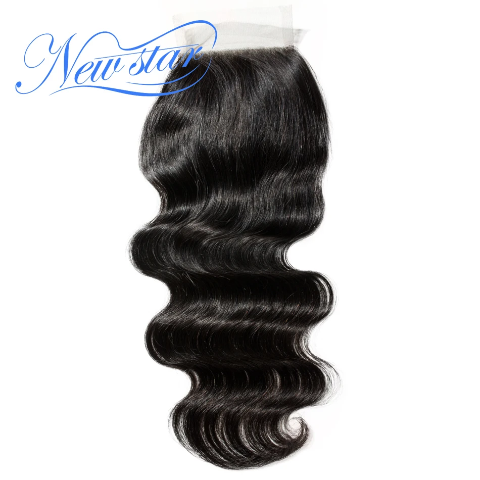 

Brazilian Body Wave 4x4 Lace Closures Free Part 10" to 20"Inches Natural Color Guangzhou New Star Virgin Human Hair Products