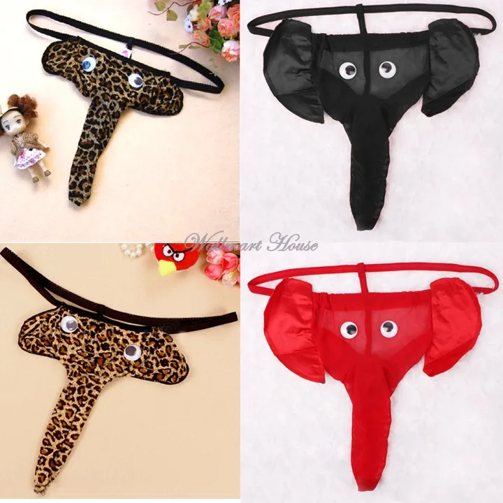 Hot!!! Men Sexy G Strings Elephant Pouch Leopard Grain Sexy Underwear