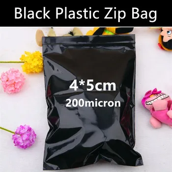 

Wholesale 100pcs 4cm*5cm*200micron Black Plastic Zip Lock Packaging Bag Avoid Light for Products Storage Mailing Bag
