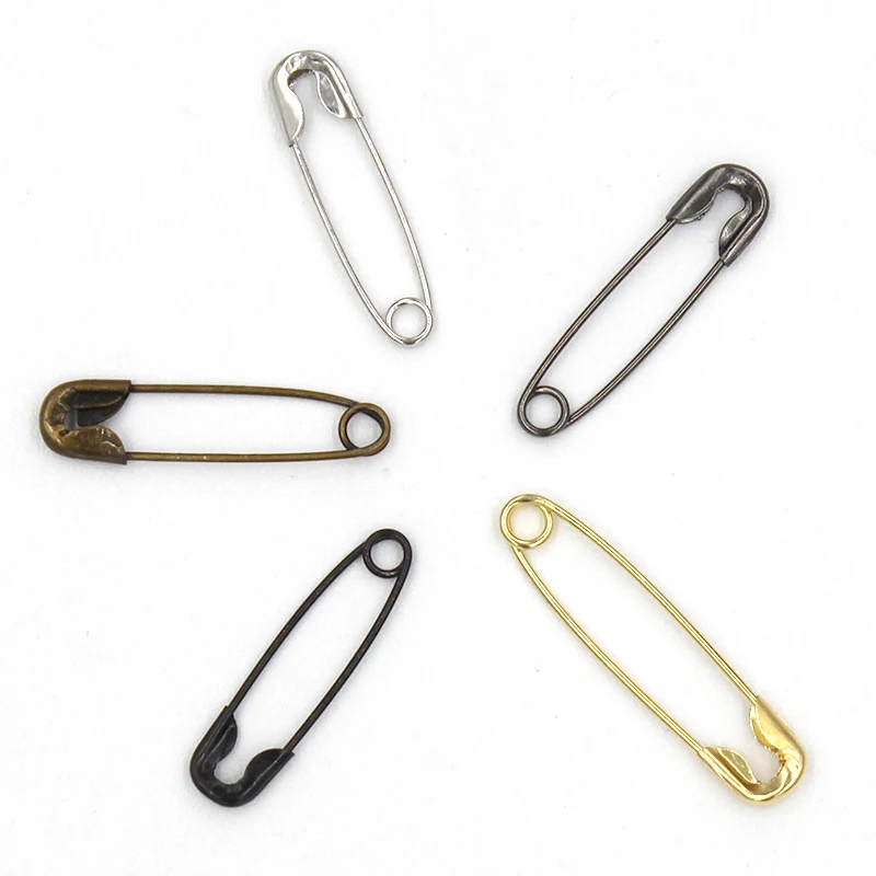 small safety pins 20mm colours gold black or silver