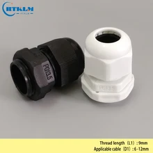 PG13.5 100 шт./лот IP68 водонепроницаемый кабельный сальник разъем провода 6-12 мм [0,24*0,47 дюйма] Водонепроницаемый нейлоновый Пластиковый кабель сальник для герметизации провода