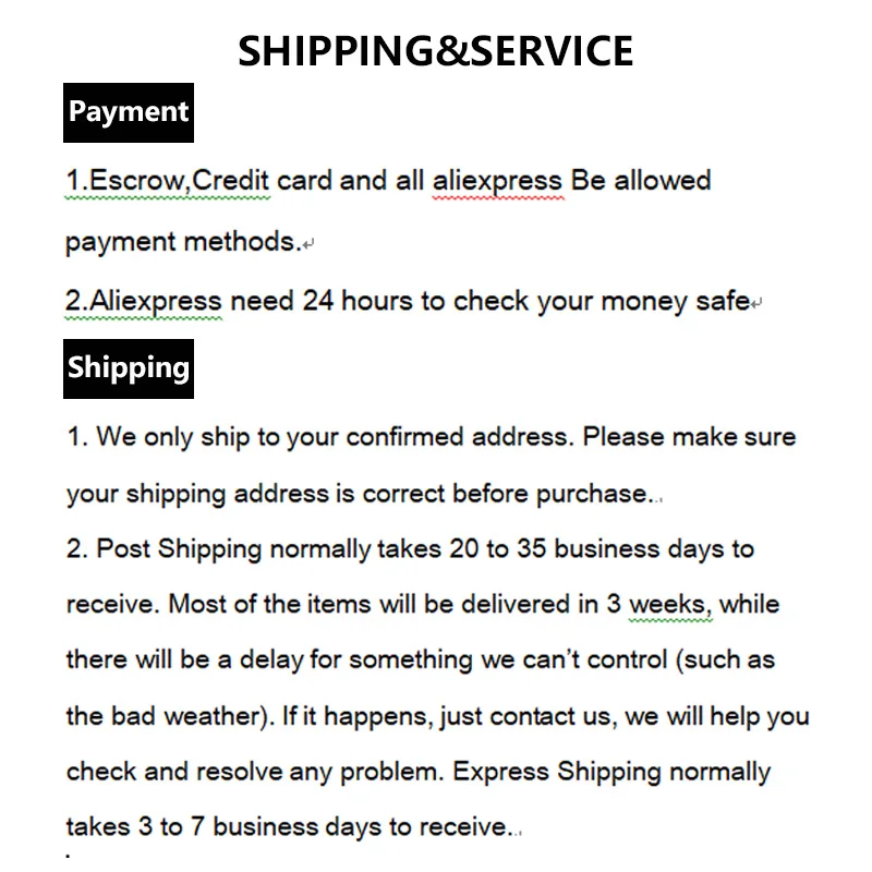 shipping&service