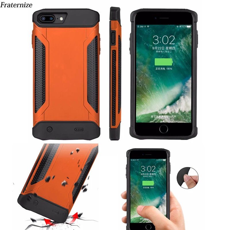shockproof font b Slim b font Battery Case For iPhone 6 6S 7 8 Plus Power