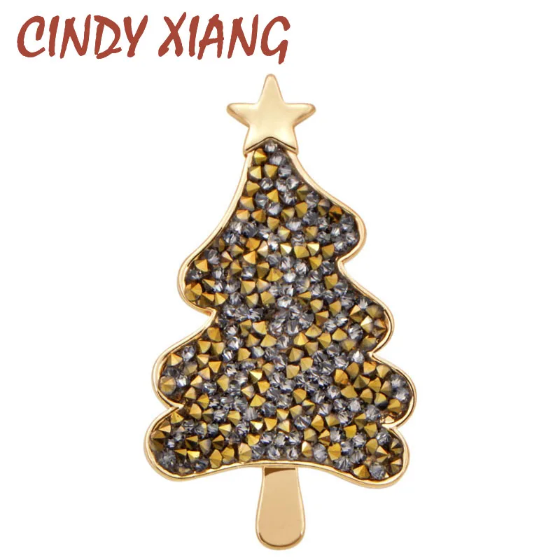 

CINDY XIANG Popular Brooches For Women Couple Models Christmas Tree Pins For Man Neckline Accessories Festival Worth Jewelry