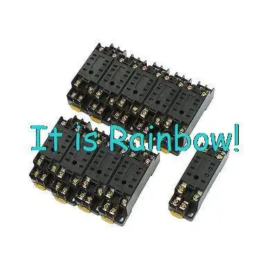 

Free Shipping 10pcs 8 Pin 3mm Din Rail Mounting Power Relay Socket Base Stand PYF08A for MY2