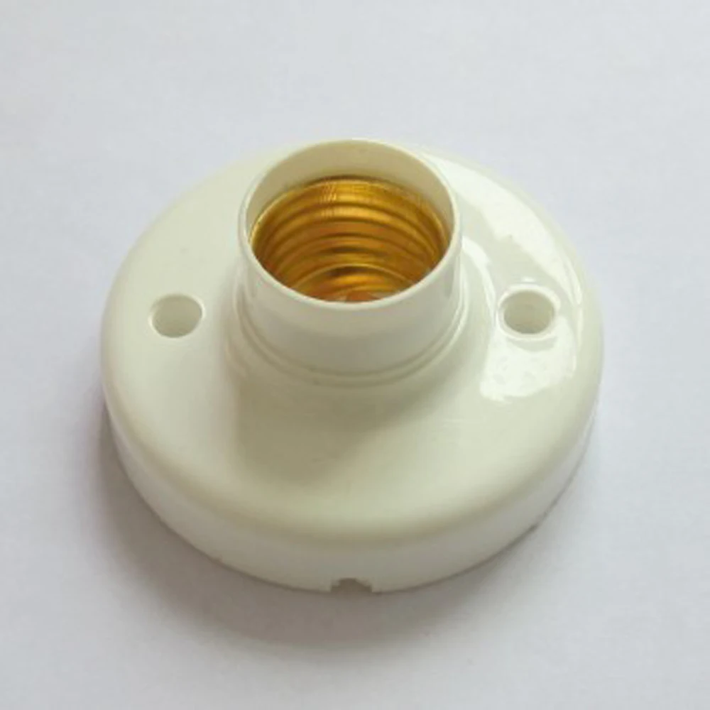

1pcs E27 lamp holder, Round Lamp Bulb Socket Bases White lamp holder, flame retardant PBT, free shipping